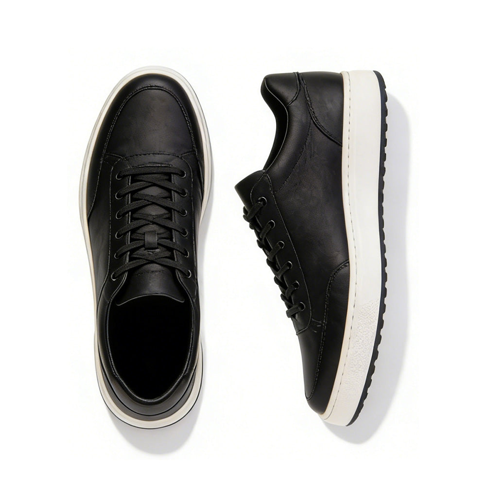 VeraStep Schwarze Freizeitschuhe aus Leder